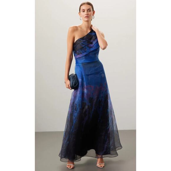 Rene Ruiz Collection Blue Organza Gown - Picture 1 of 11